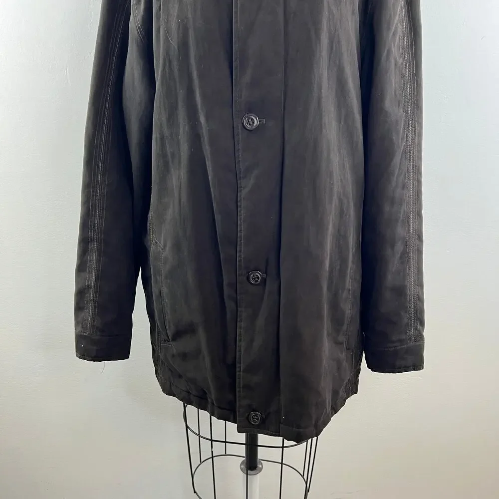 BUGATCHI Uomo Mens Brown Long Sleeve High Collar Lined Winter Jacket Coat Size L